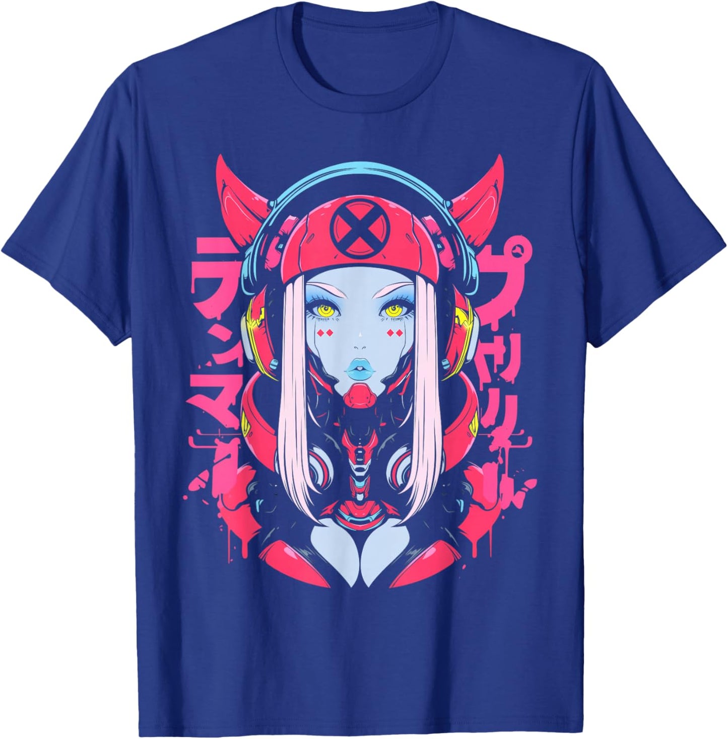 Anime Manga Cyberpunk Aesthetic Techwear Harajuku Waifu T-Shirt - T-Shirt | Royal