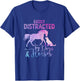 Funny Horse Women Girls Easily Distracted By Dogs & Horses T-Shirt - T-Shirt | Royal