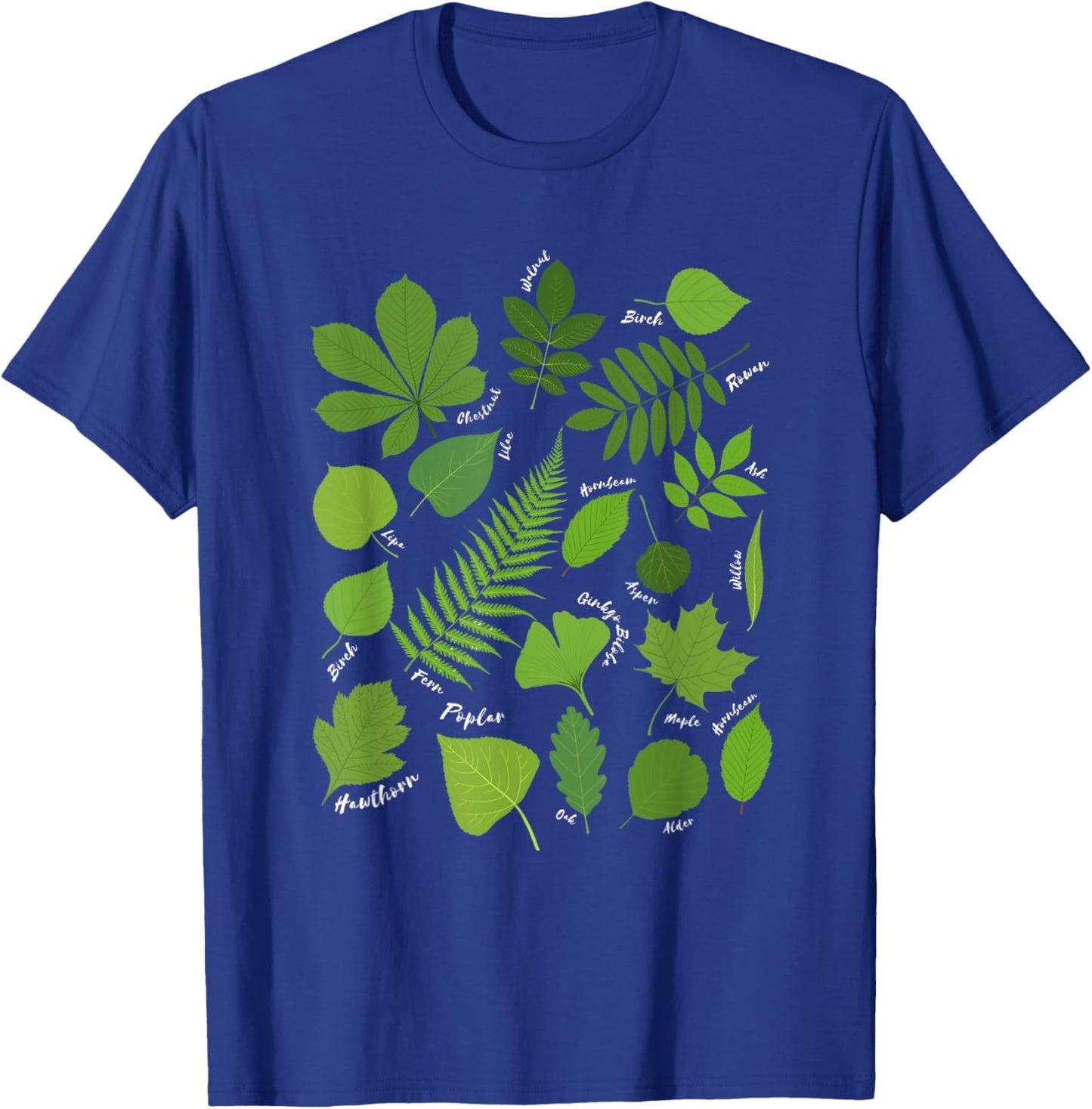 Different Types of Tree Leaves Common Leaves Nature Lovers T-Shirt - T-Shirt | Royal