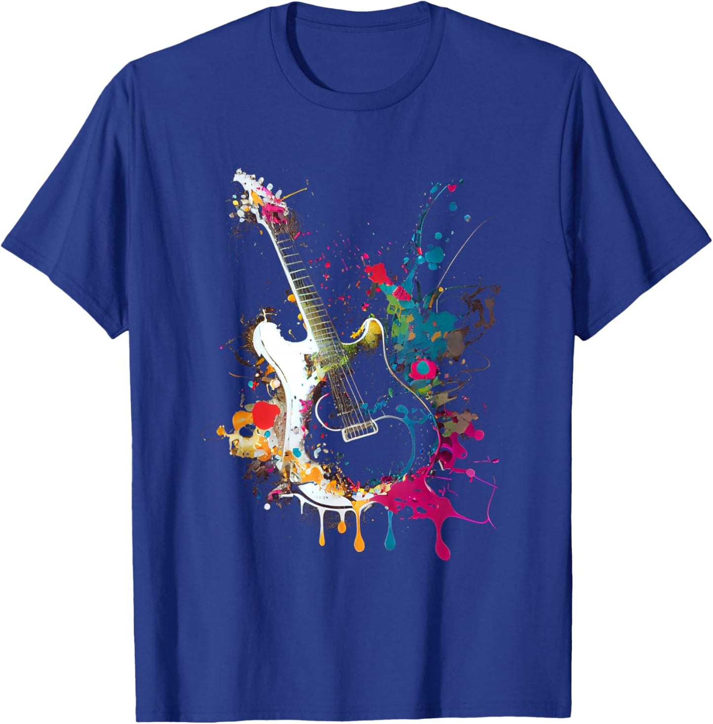 Guitar Design Colourful Musician Guitar Gift Guitarist T-Shirt - T-Shirt | Royal