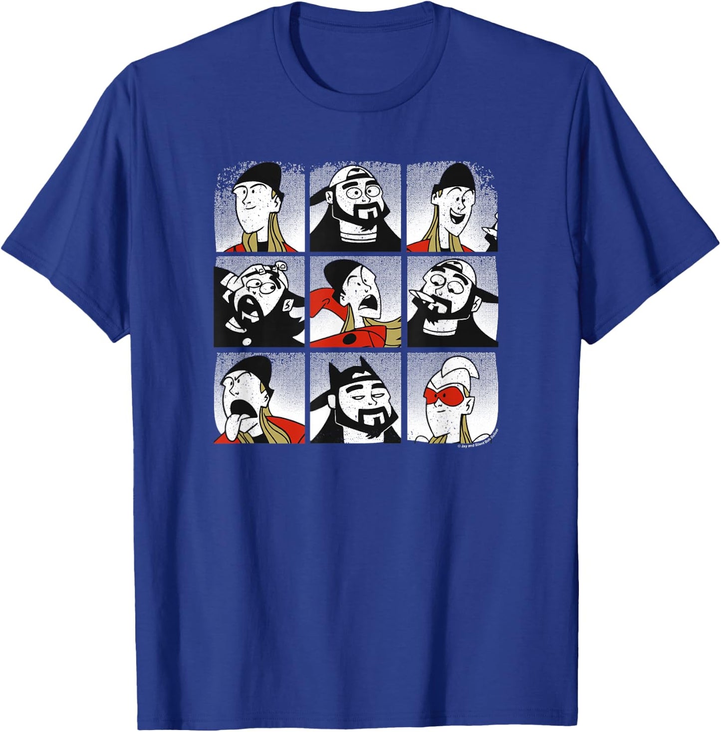 Clerks III Jay and Silent Bob Character Profile Box Up T-Shirt - T-Shirt | Royal