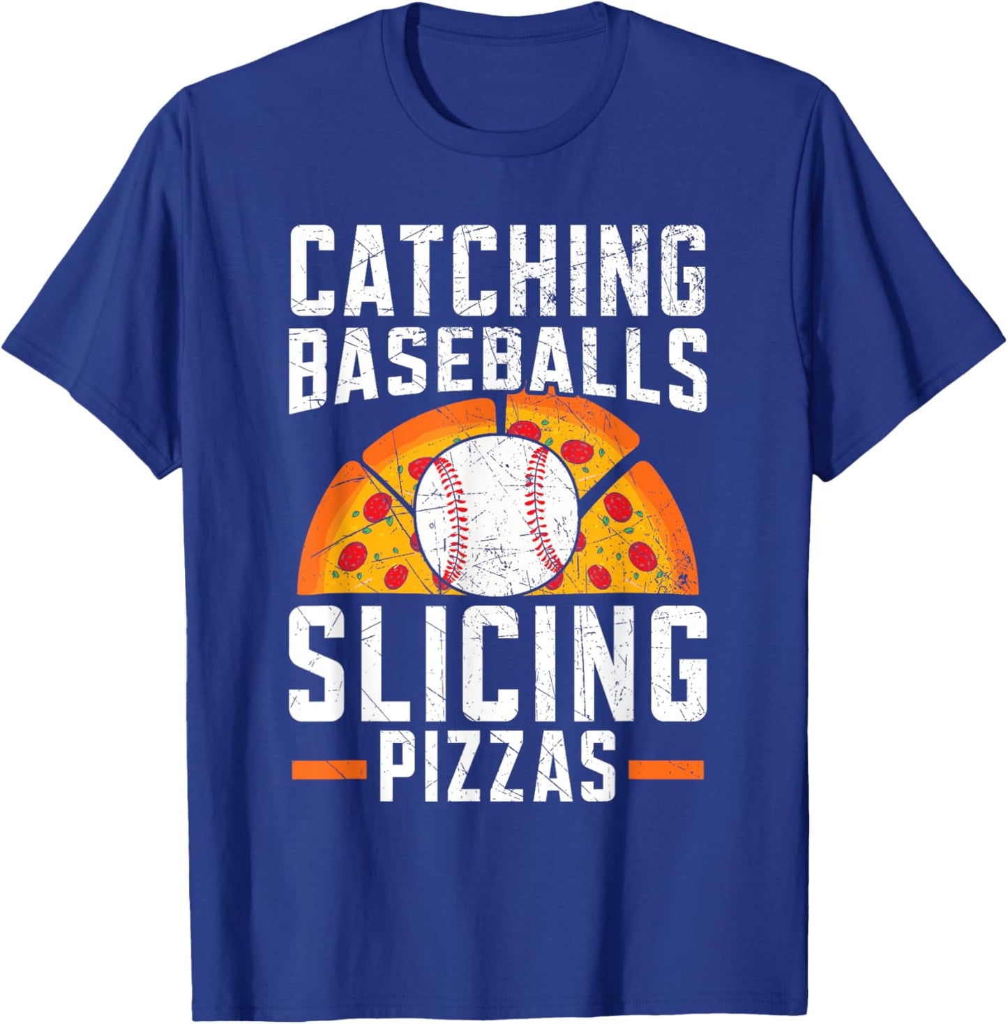 Pizza Baseball Player Baseball Lover Sport Italian Food T-Shirt - T-Shirt | Royal
