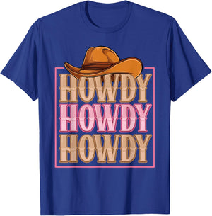 Howdy Cowgirl Western Country Rodeo Southern Girls T-Shirt - T-Shirt | Royal