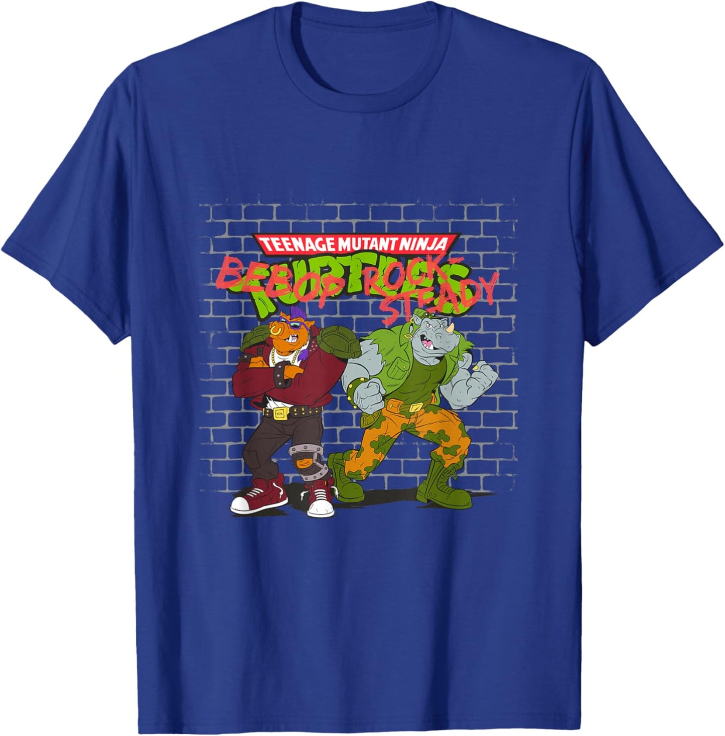 Teenage Mutant Ninja Turtles Bebop & Rocksteady Vintage Shot T-Shirt - T-Shirt | Royal