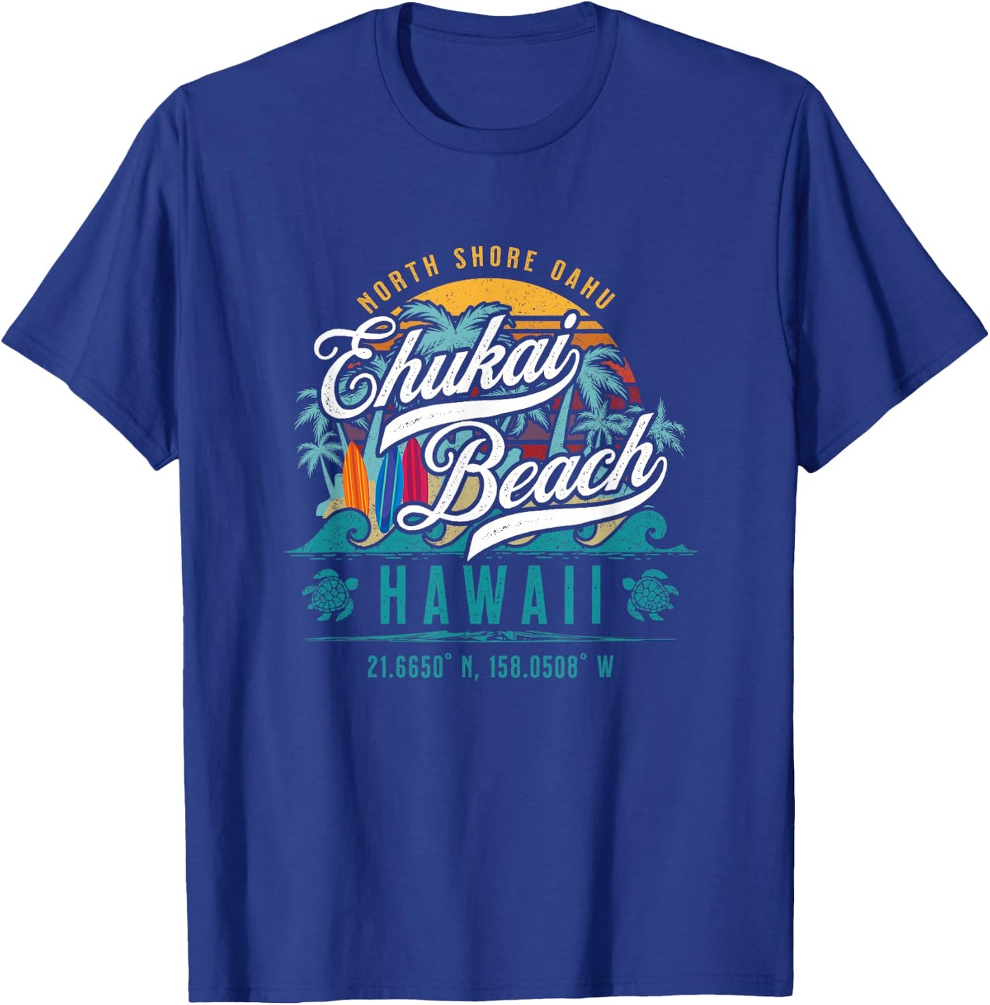 Ehukai Beach North Shore Oahu Hawaii Banzai Pipeline Surfing T-Shirt - T-Shirt | Royal