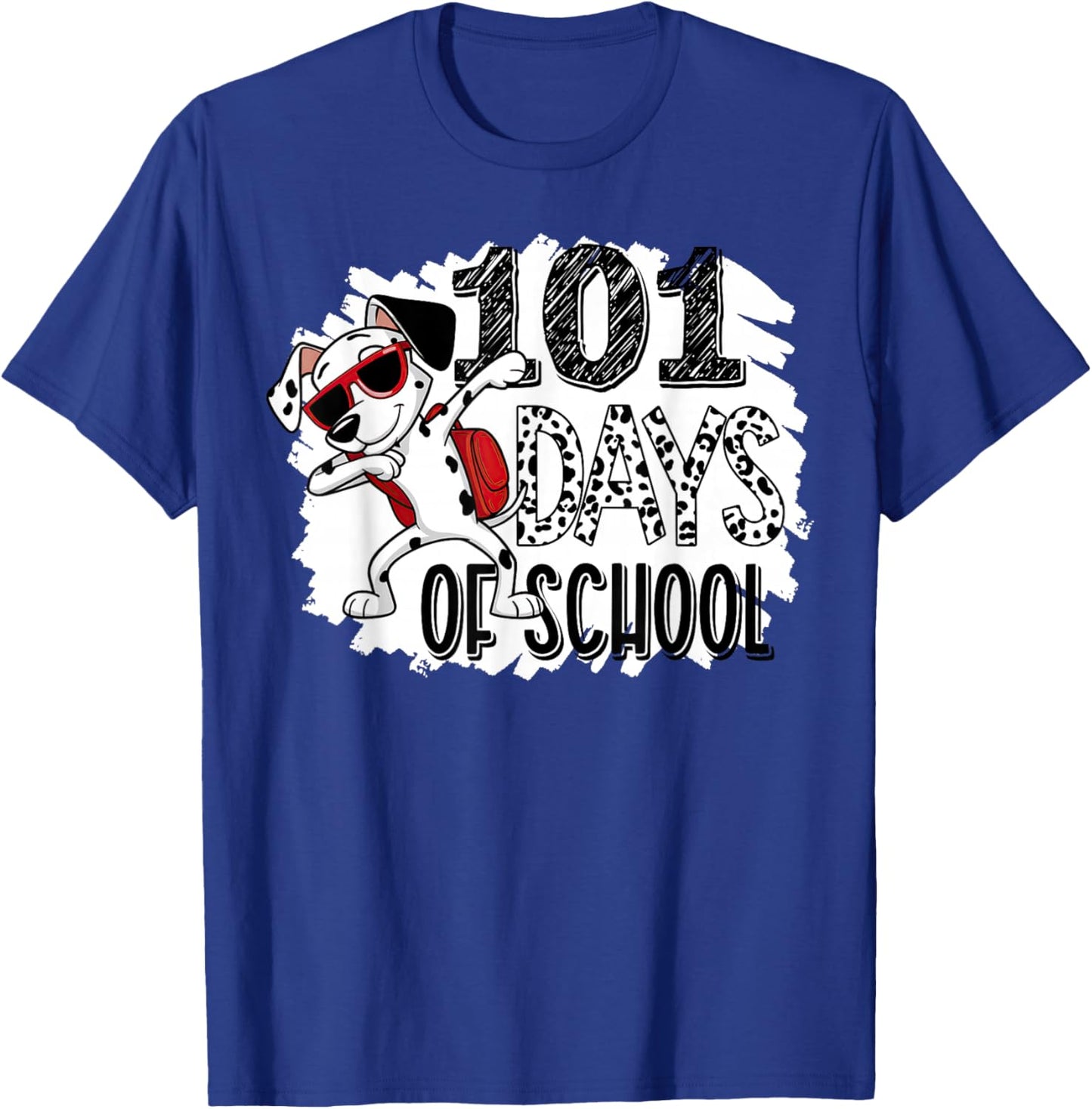 100 Days Of School Dabbing Dalmatian Dog 100th Day Of School T-Shirt - T-Shirt | Royal