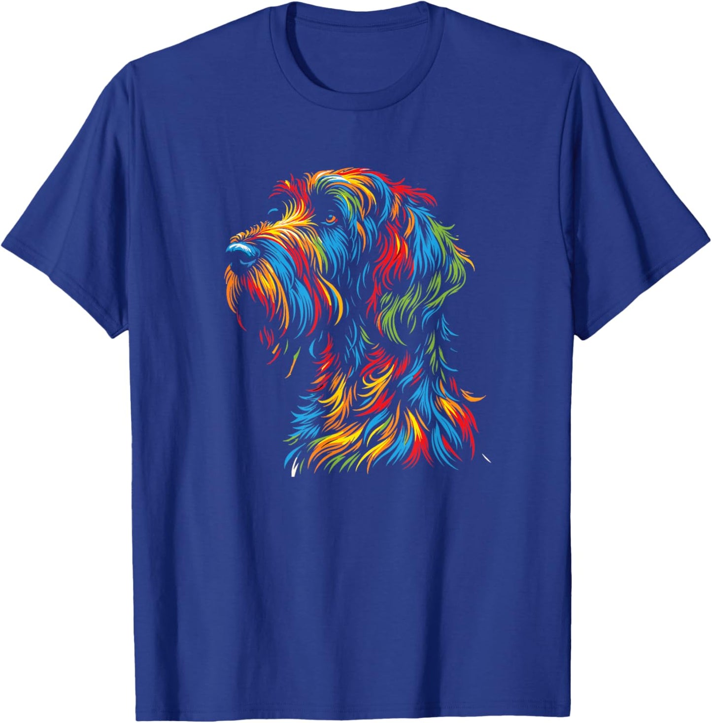 Colorful Griffon Portrait Wirehaired Pointing Griffon Lover T-Shirt - T-Shirt | Royal