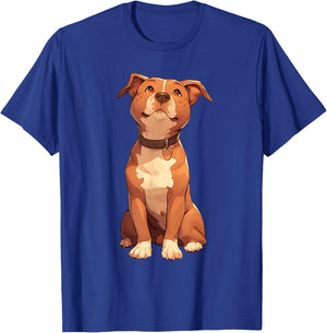 Pitbull Cartoon Dog Lover Pitty Puppy Owner Walker Trainer Men Women Girls Kids T-Shirt - T-Shirt | Royal
