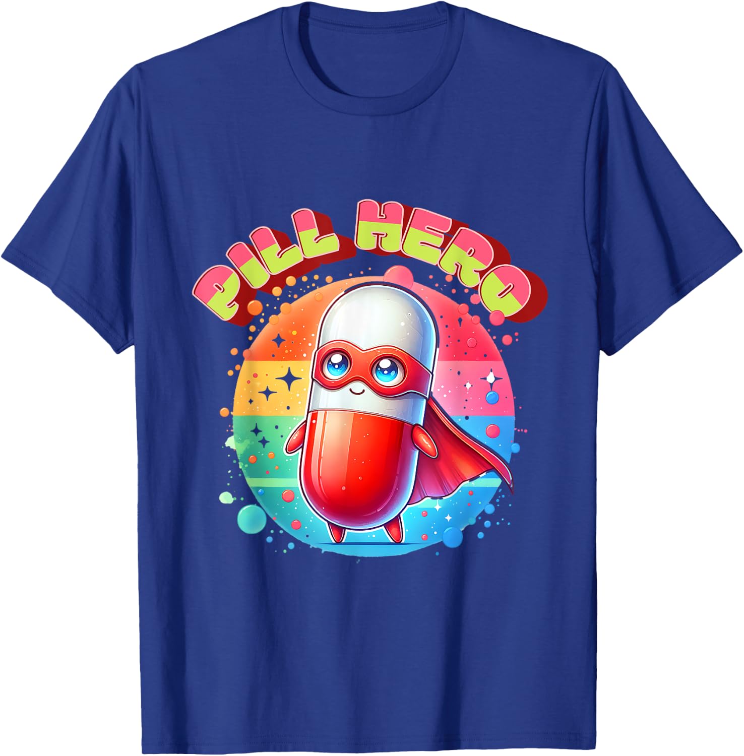 Cute Superhero Tablet Super Pill Hero Pharmacist T-Shirt - T-Shirt | Royal