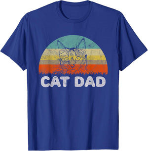Retro Style Cat Dad Gift Cat Lover Men T-Shirt - T-Shirt | Royal