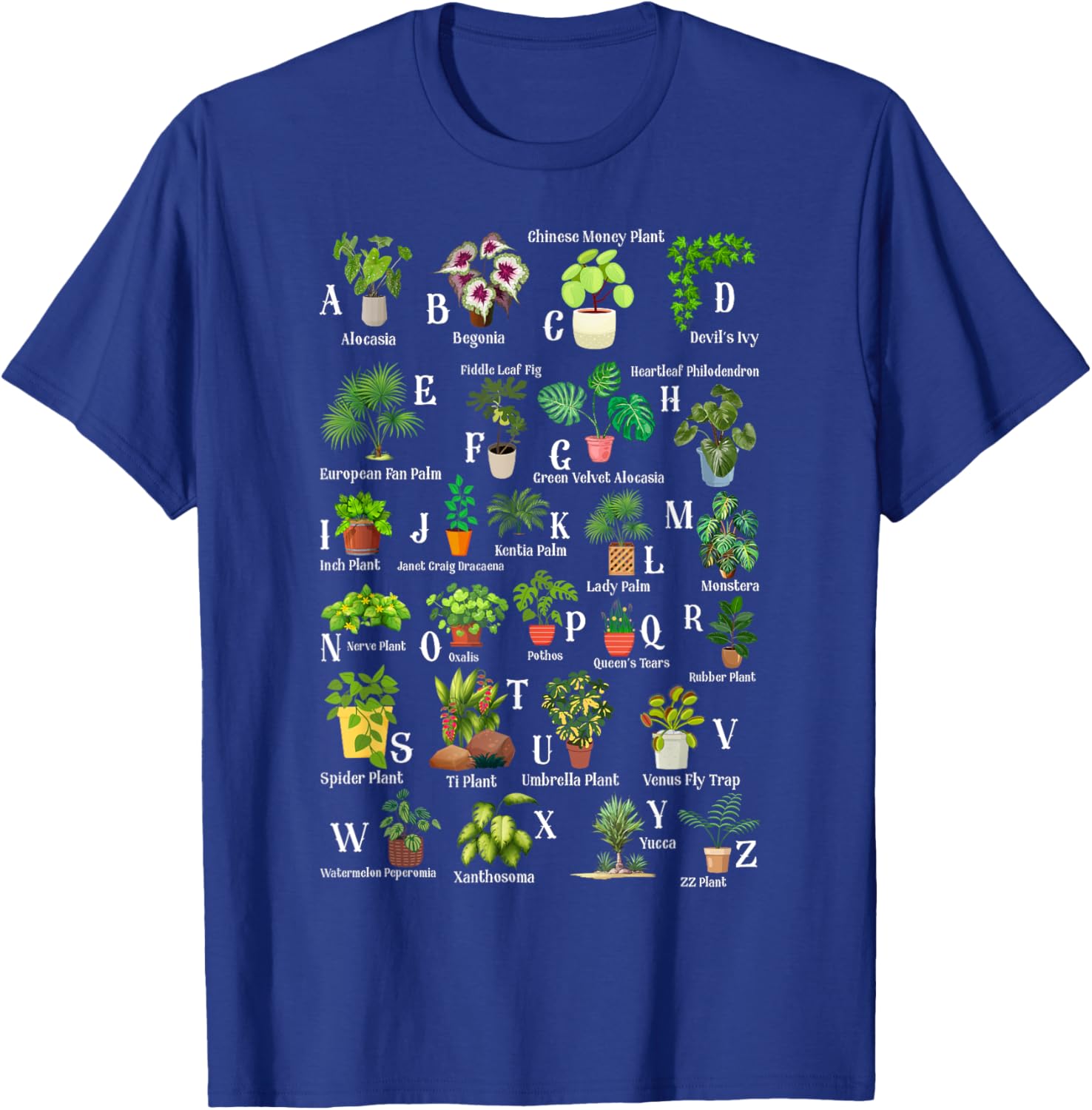 Plant Alphabet Learning ABCs Gardener Gardening Lover T-Shirt - T-Shirt | Royal