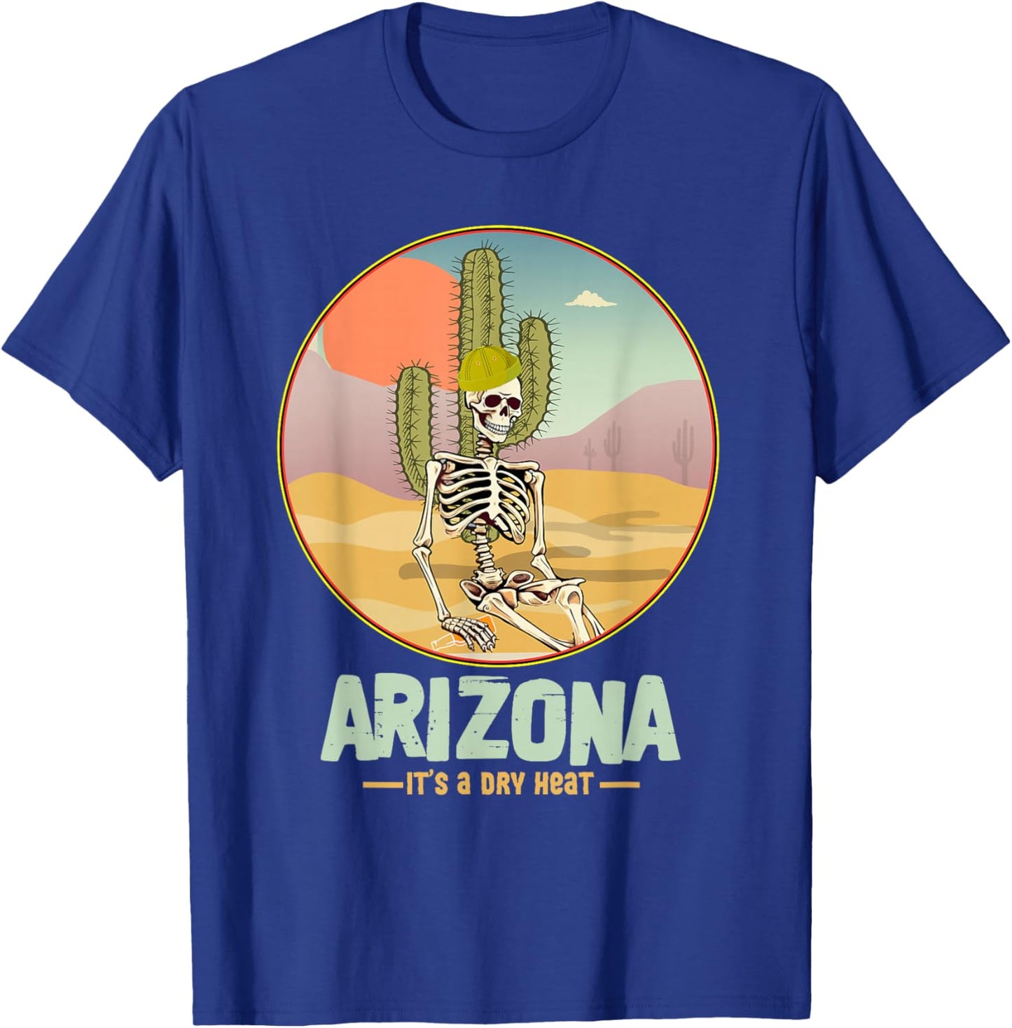 Arizona Souvenirs Desert Skeleton Cactus Vintage Art T-Shirt - T-Shirt | Royal