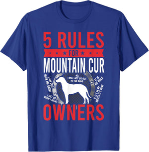 5 Rules for Mountain Cur Dog Lover T-Shirt - T-Shirt | Royal