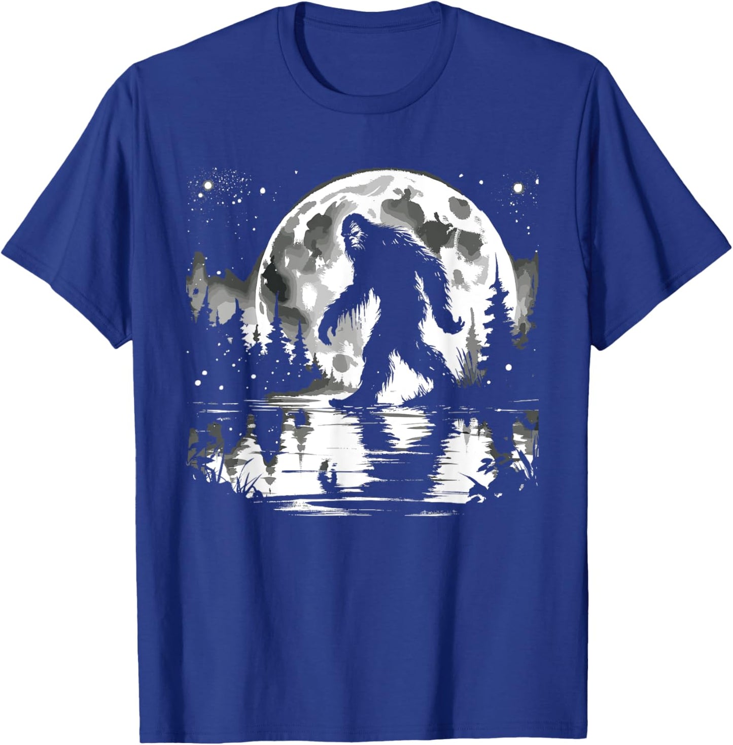 Moon Bigfoot Sasquatch Men Women Kids Cool Bigfoot T-Shirt - T-Shirt | Royal