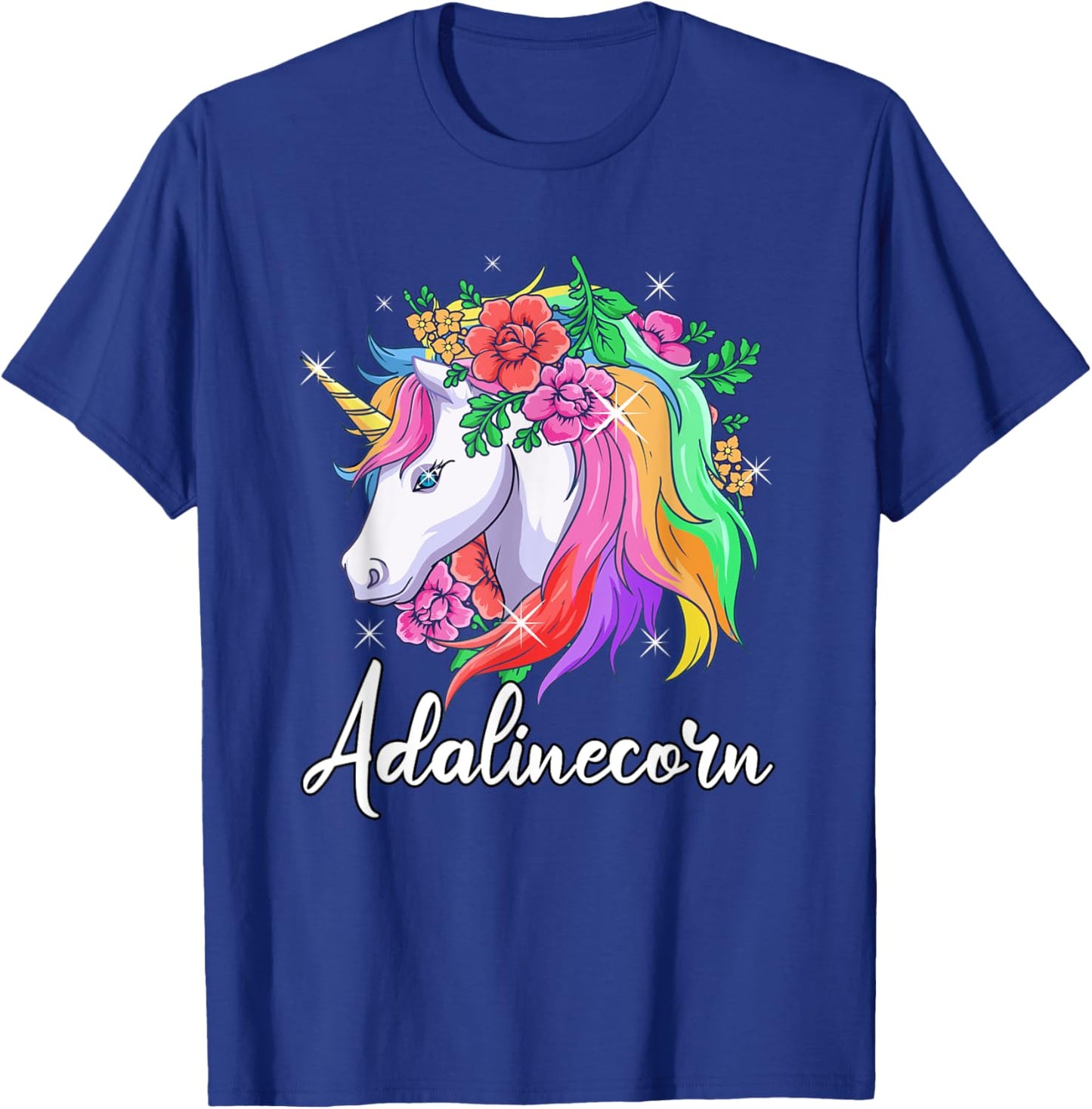 Cute Adalinecorn Personalized Name Unicorn Adaline T-Shirt - T-Shirt | Royal