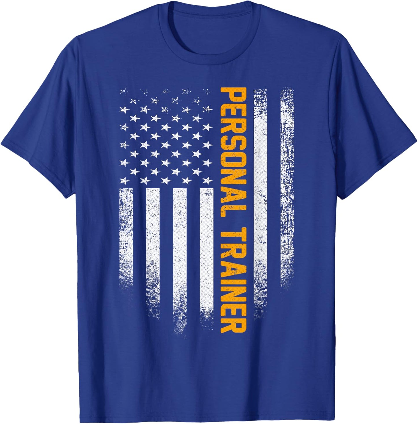Vintage USA Personal Trainer American Flag Patriotic Funny T-Shirt - T-Shirt | Royal