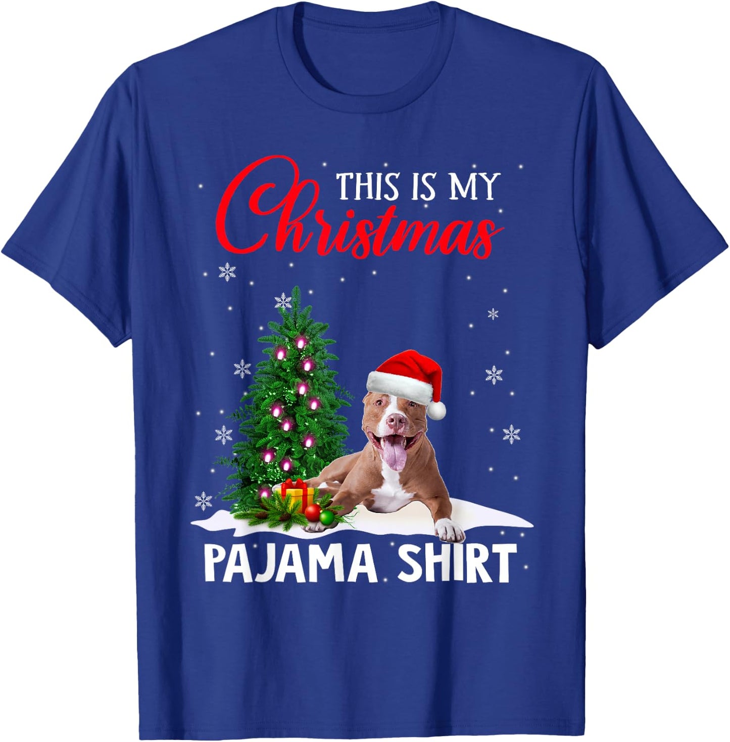 This Is My Christmas Pajama Shirt Pitbull Christmas Dog T-Shirt - T-Shirt | Royal