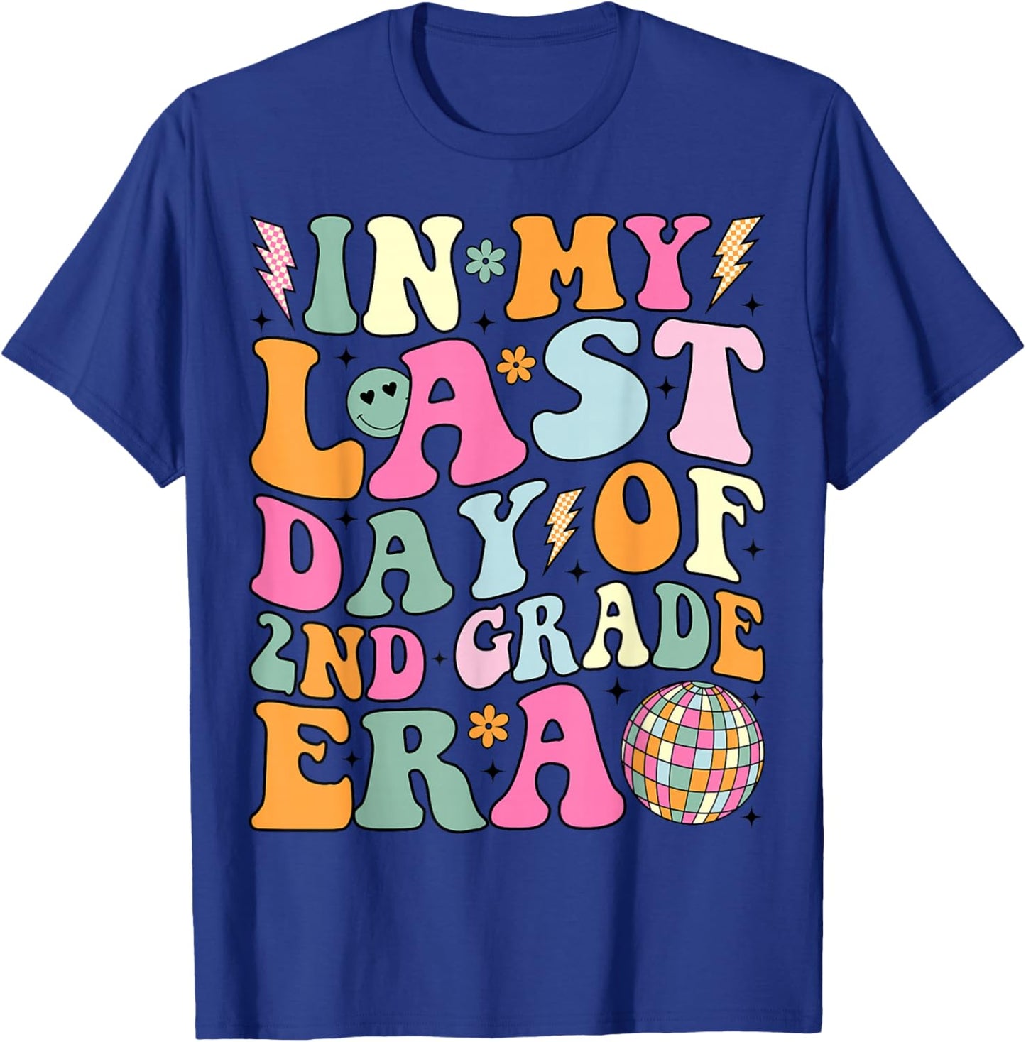Groovy In My Last Day Of 2nd Grade Era Last Day of School T-Shirt - T-Shirt | Royal
