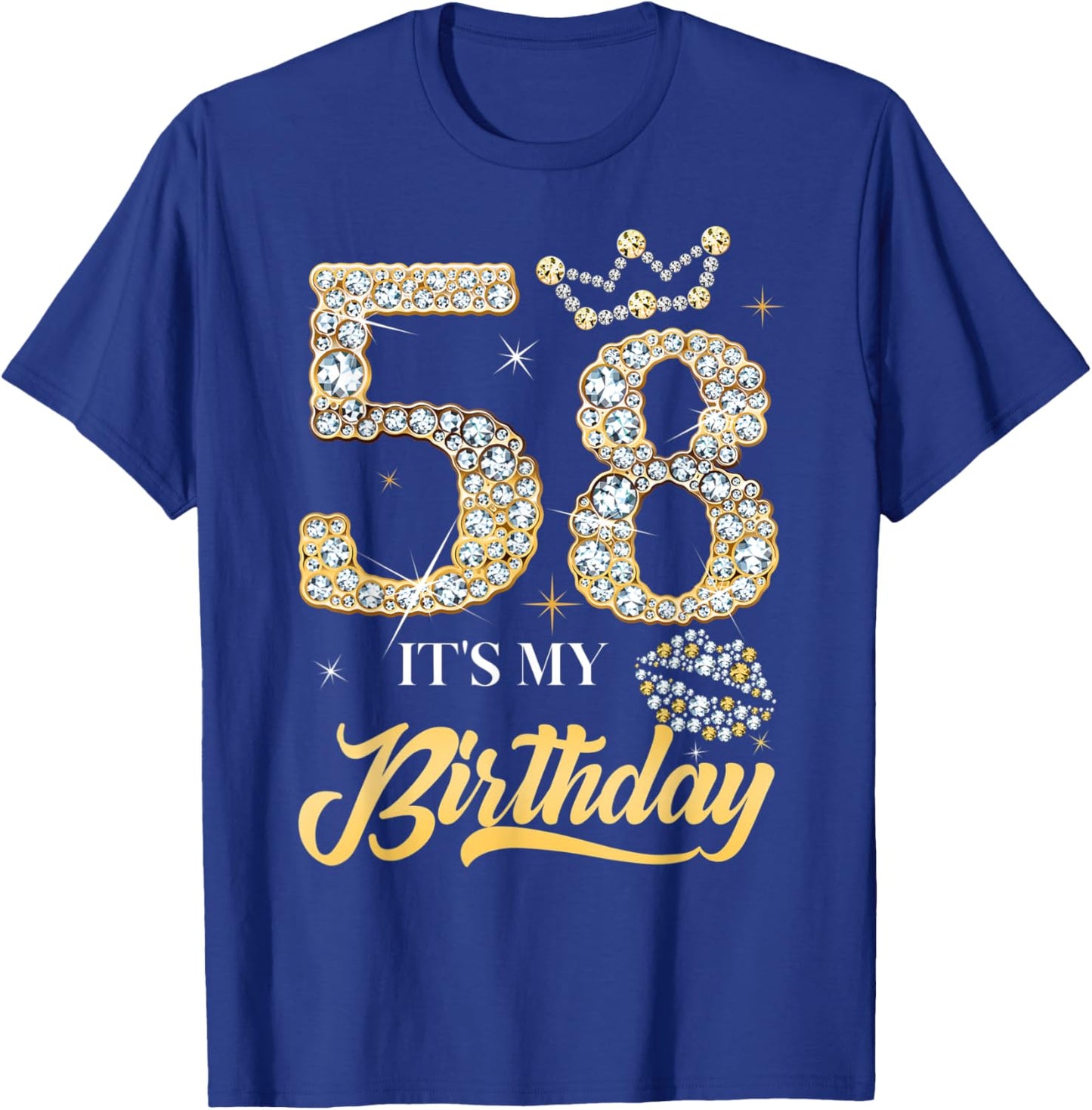 It's My 58th Birthday Diamond Shoes 58 Years Old Women T-Shirt - T-Shirt | Royal
