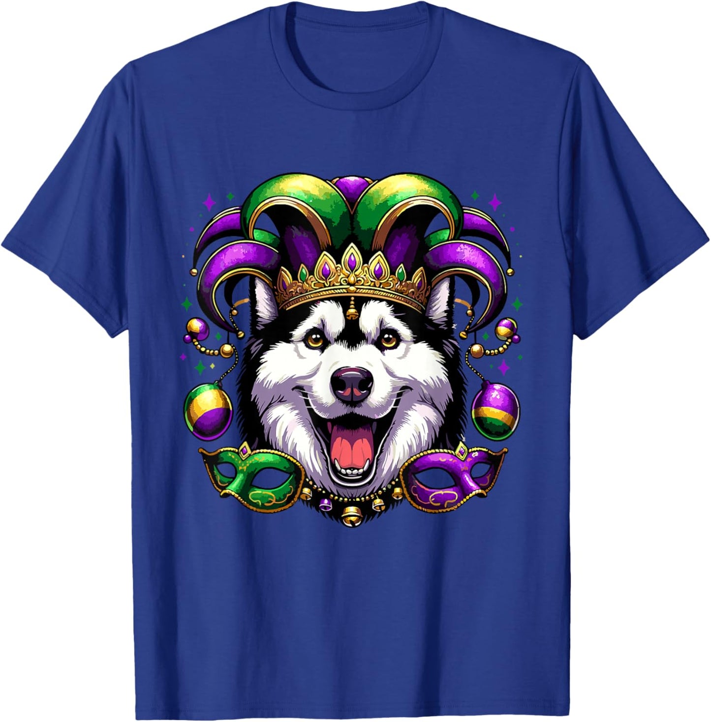 Siberian Husky Dog Breed Costume Outfit Women Men Mardi Gras T-Shirt - T-Shirt | Royal