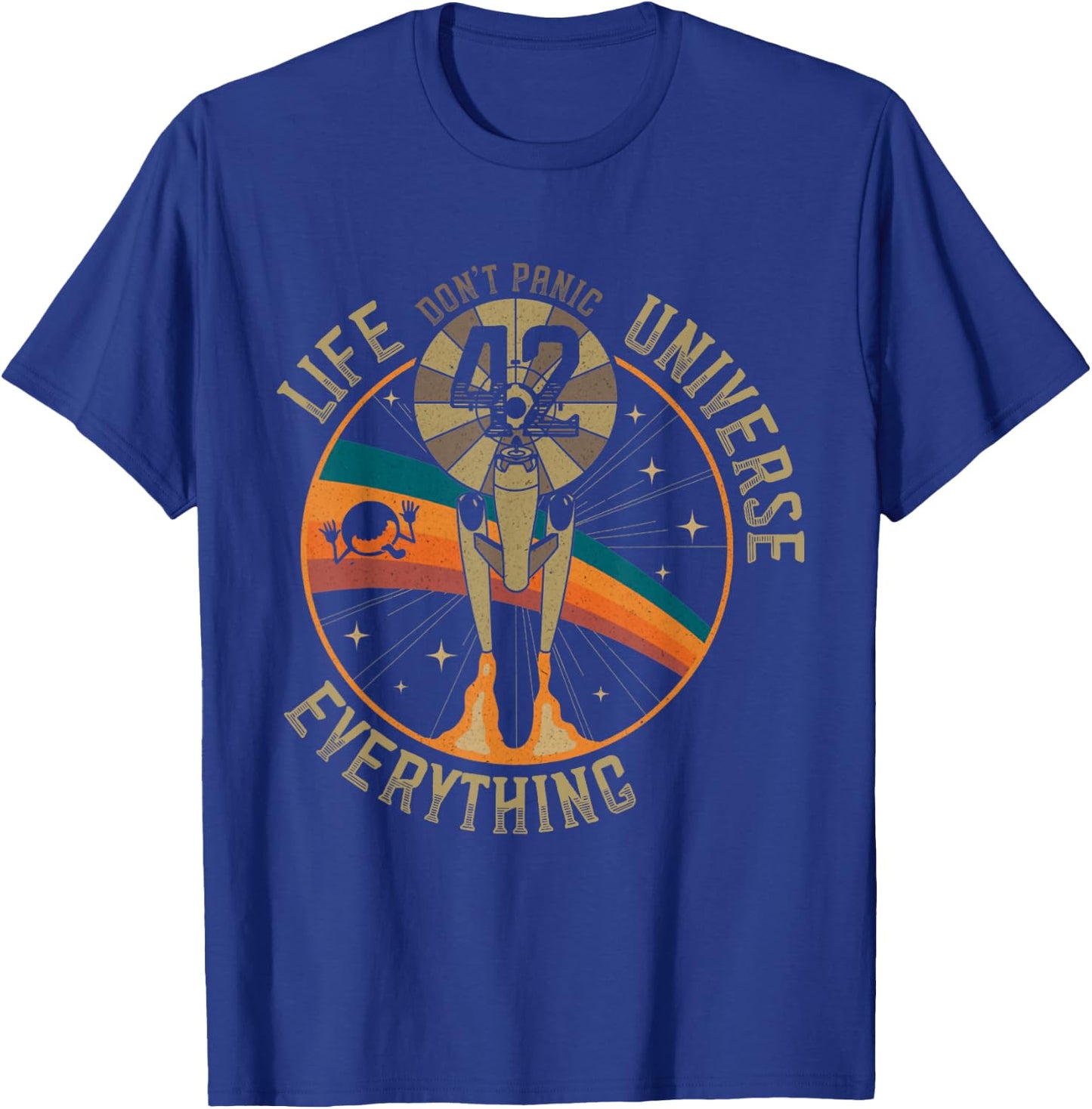 Vintage 42 Answer to Life The Universe and Everything Retro T-Shirt - T-Shirt | Royal