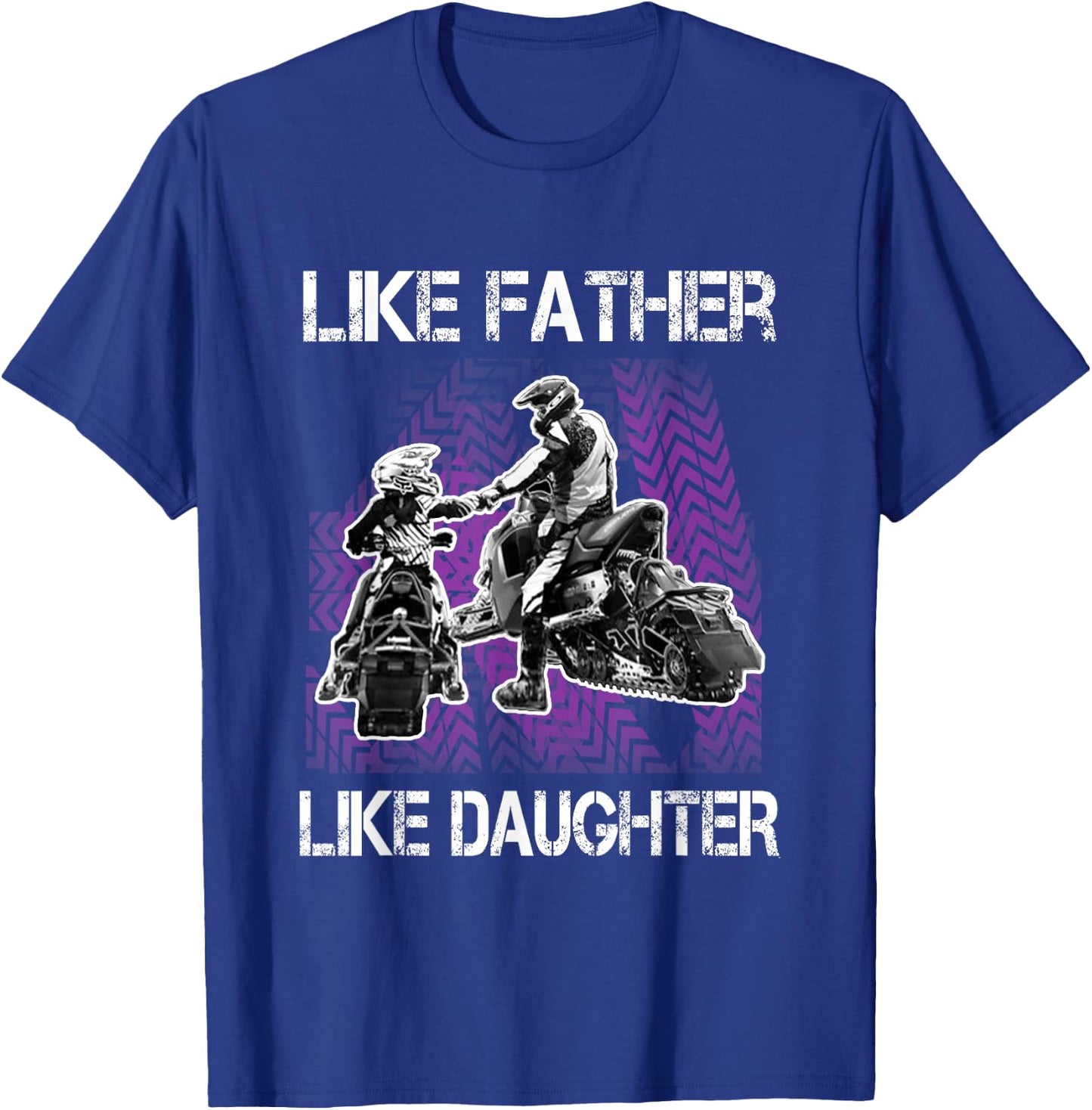 Snowmobile Father and Daughter T Shirt Girls Snowcross T-Shirt - T-Shirt | Royal
