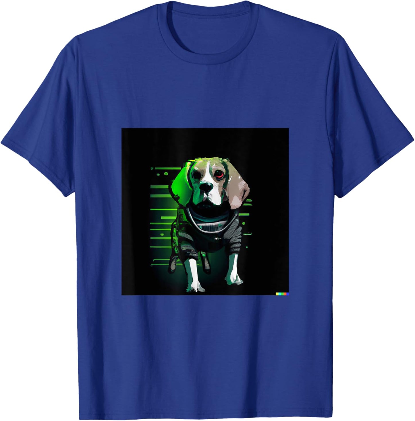 Cyberpunk Beagle | Funny Robot Dog Men Women cute distopic T-Shirt - T-Shirt | Royal