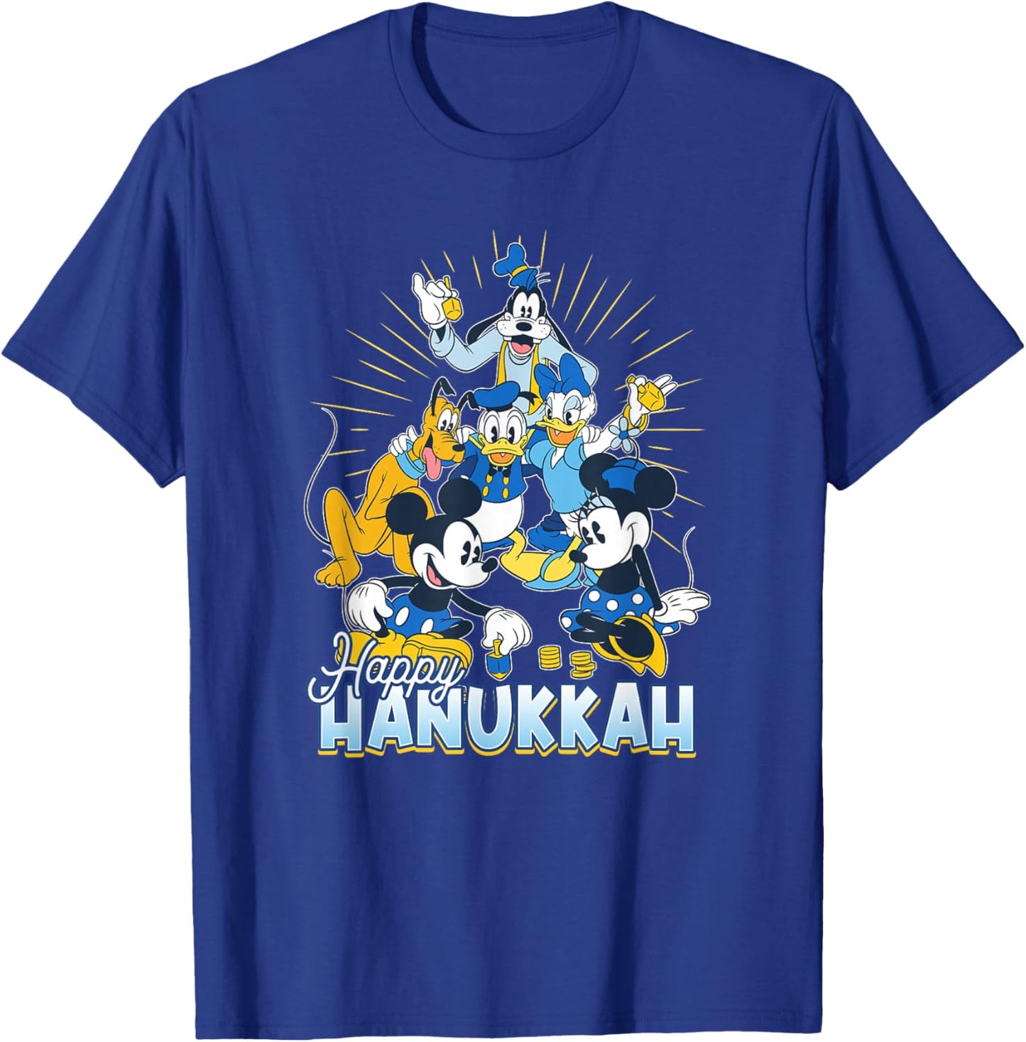 Disney Mickey and Friends Happy Hanukkah Dreidel T-Shirt - T-Shirt | Royal