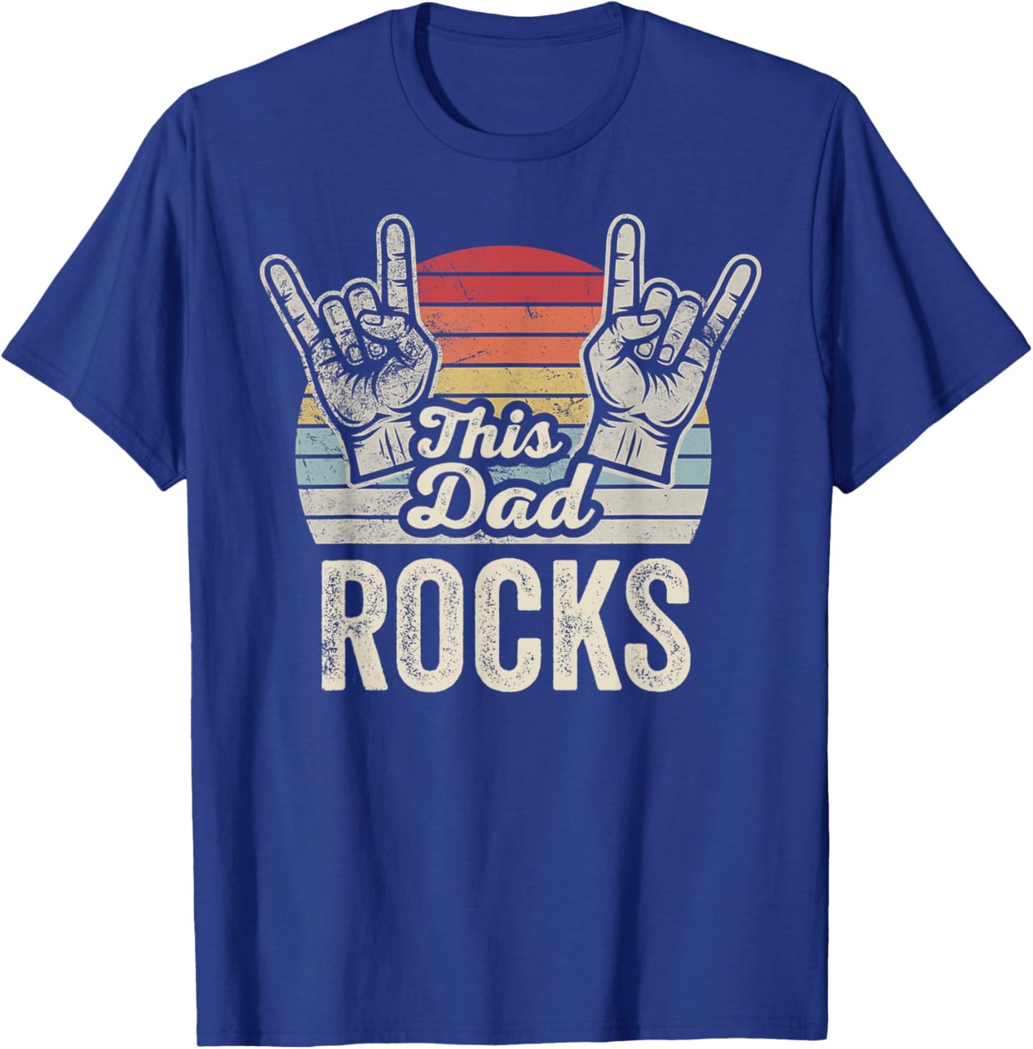 This Dad Rocks Retro Vibes T-Shirt - T-Shirt | Royal