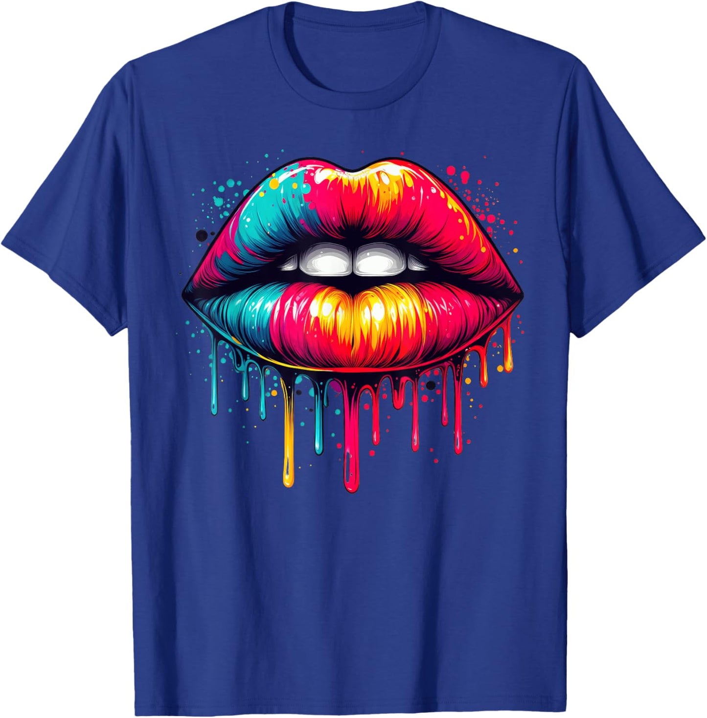 Lips Kiss Shirt Men Kids Colorful Lips T-Shirt - T-Shirt | Royal