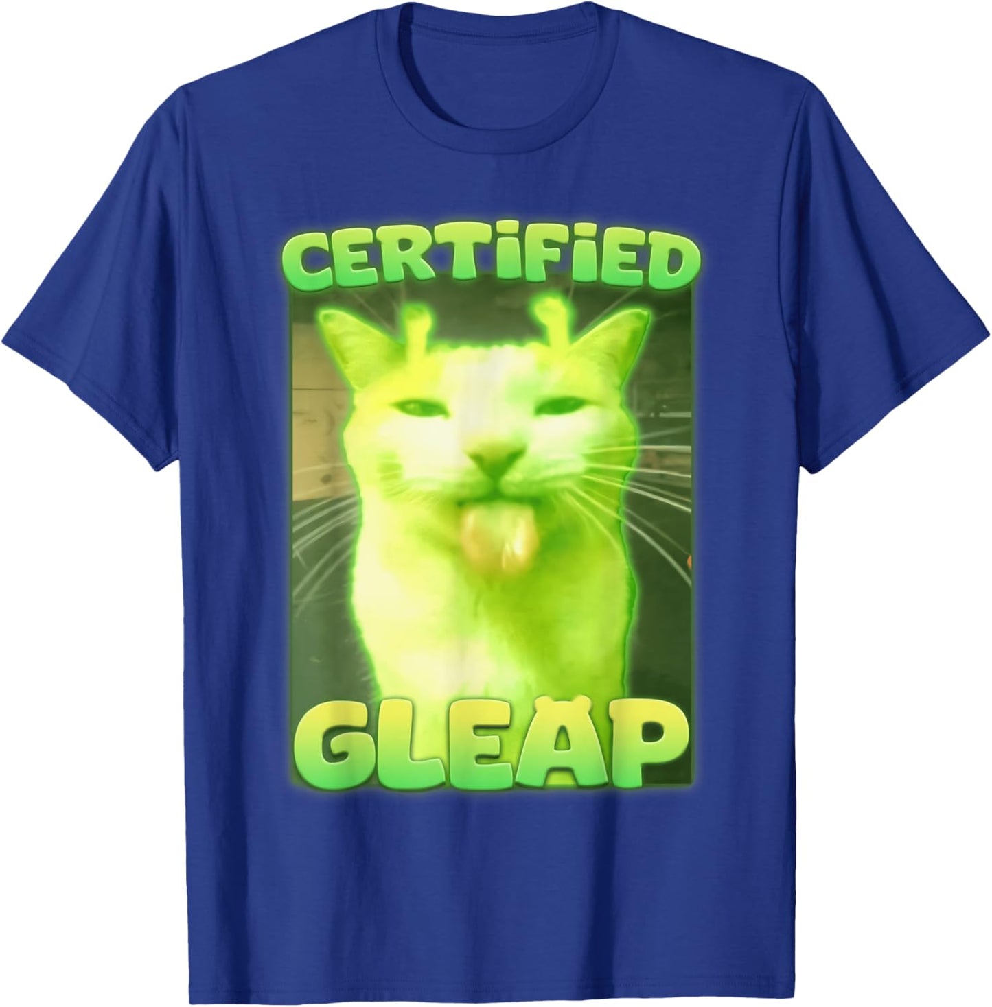 Certified Gleap Funny Alien Brainrot Cat Meme Women Kids T-Shirt - T-Shirt | Royal