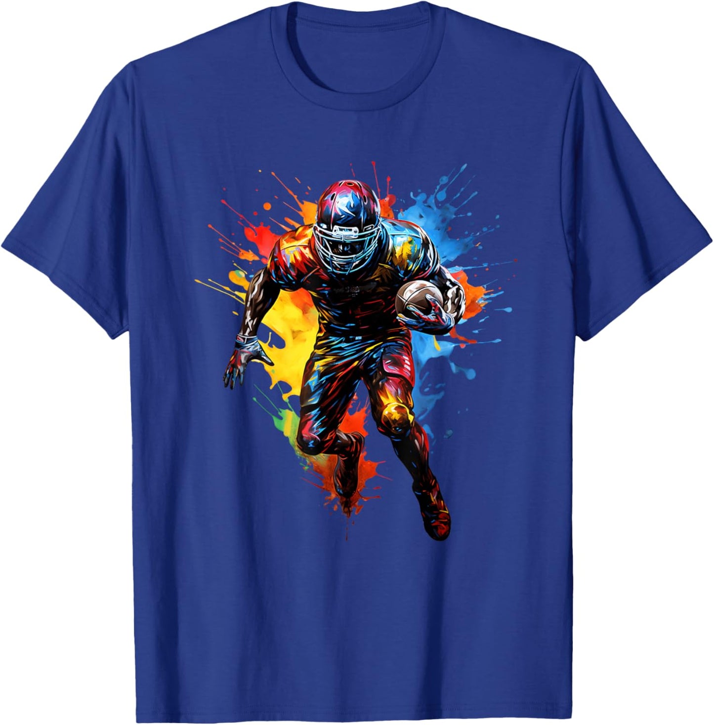 Football player paint splash T-Shirt - T-Shirt | Royal