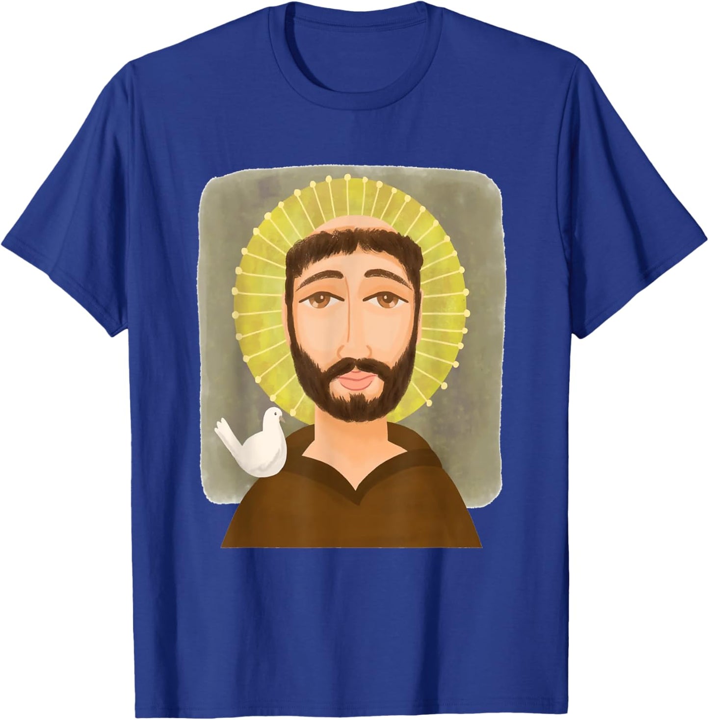 St Francis of Assisi Art Patron Saint of Animals Catholic T-Shirt - T-Shirt | Royal