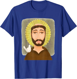 St Francis of Assisi Art Patron Saint of Animals Catholic T-Shirt - T-Shirt | Royal