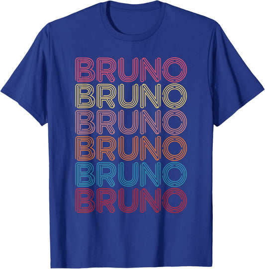 Retro Bruno First Name Boy Kids Personalized Girl Bruno T-Shirt - T-Shirt | Royal