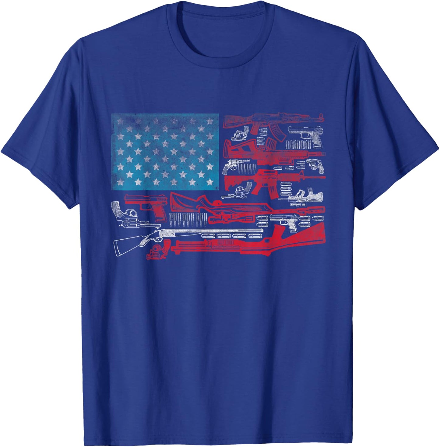 American Flag Guns Riffles Bullets US Flag Weapon Ammo Lover Men T-Shirt - T-Shirt | Royal