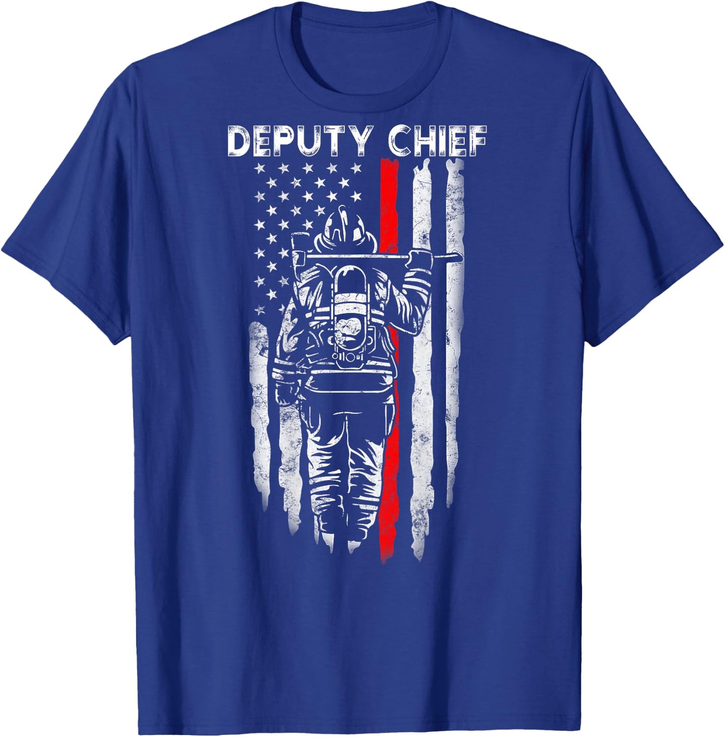 Deputy Fire Chief American flag gifts Patriotic Firefighter T-Shirt - T-Shirt | Royal