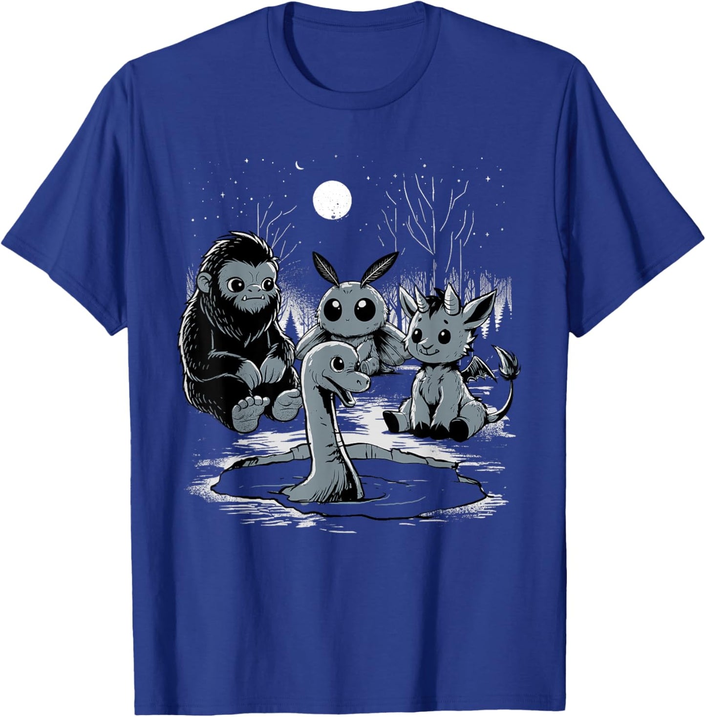 Cryptid Shirt Bigfoot Loch Ness Monster Mothman Jersey Devil T-Shirt - T-Shirt | Royal