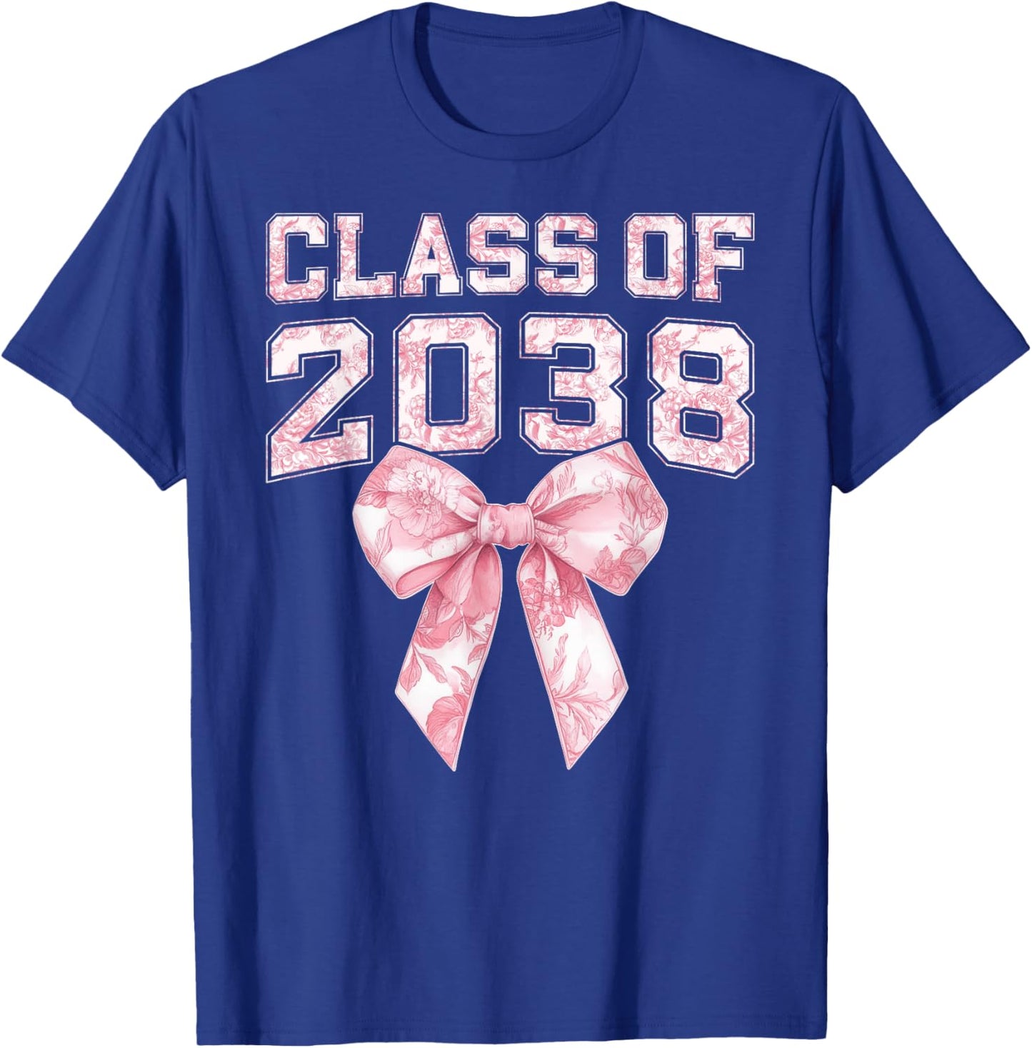 Coquette Bow Preppy Class of 2038 Girly Girl 2038 Graduation T-Shirt - T-Shirt | Royal