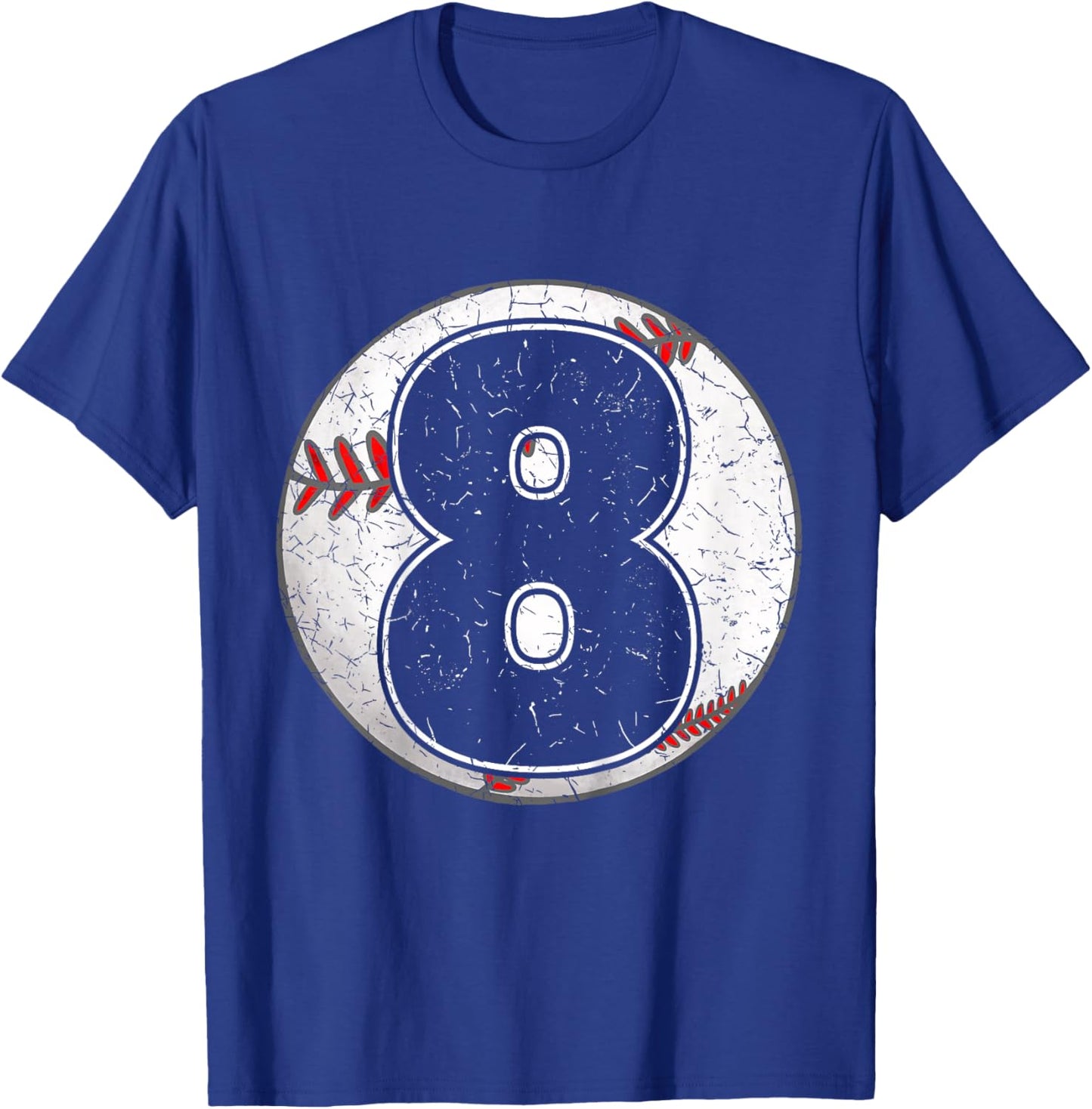 Kids Birthday Boy 8 Eight Baseball 8th Birthday Baseball Player T-Shirt - T-Shirt | Royal