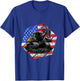 Vintage Excavator Backhoe USA Flag Construction Truck T-Shirt - T-Shirt | Royal