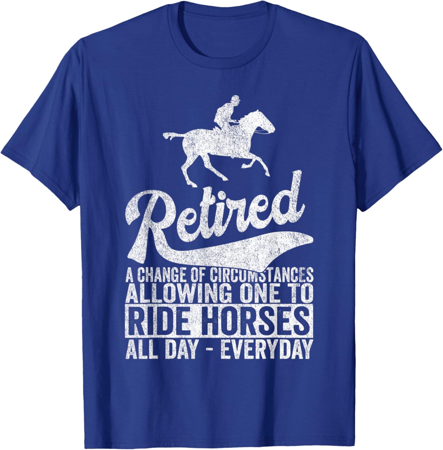 Funny Retired Definition Retirement Plan Horse Riding Retro T-Shirt - T-Shirt | Royal