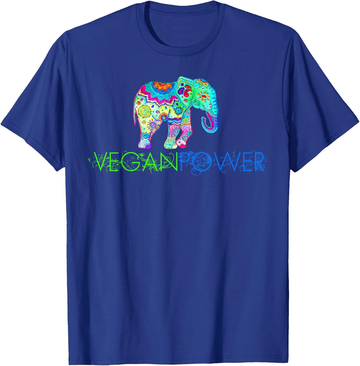 Vegan Power Elephant Mandala, Vegan Gifts 2023 2024 T-Shirt - T-Shirt | Royal