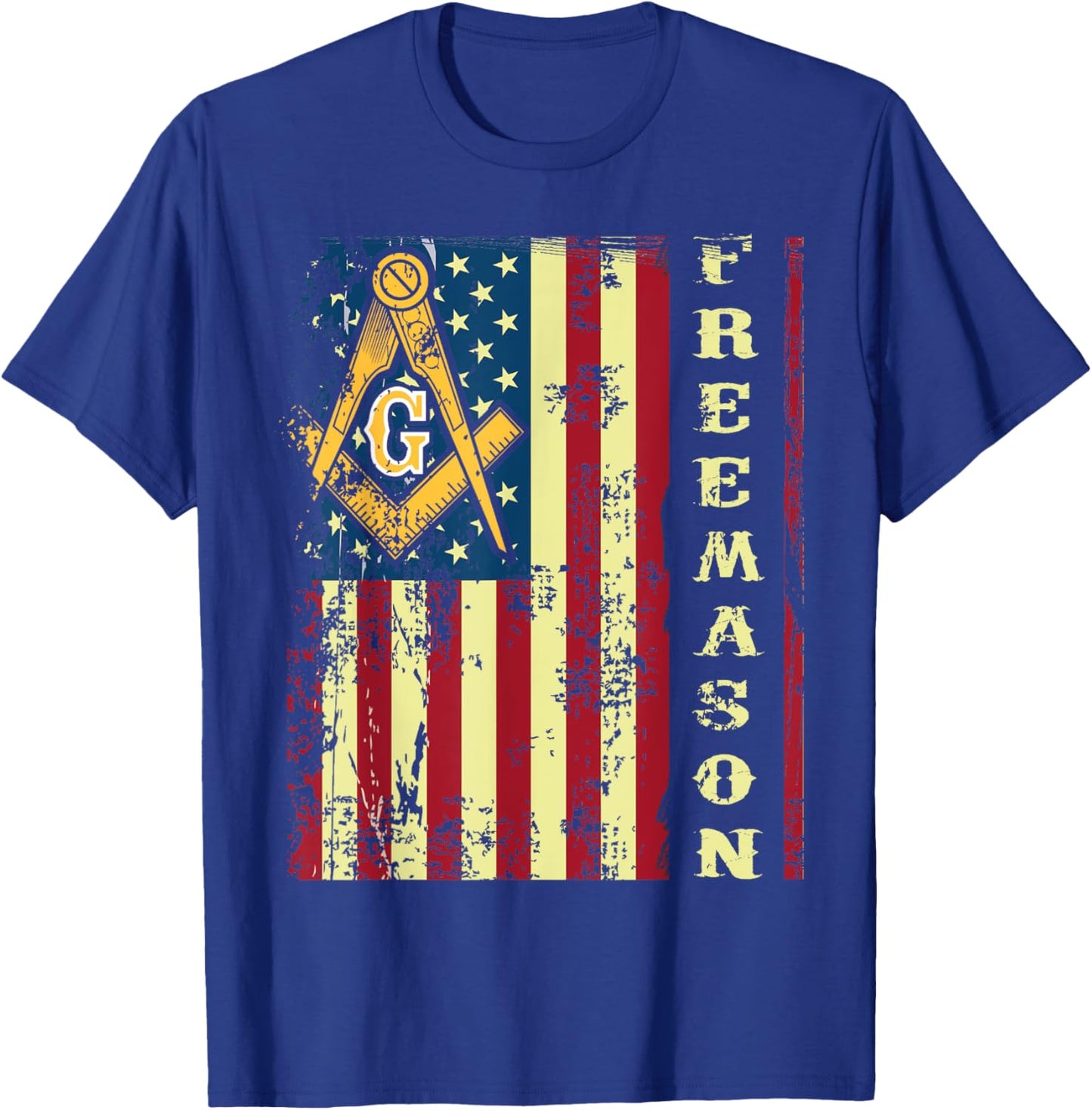 Freemason US Flag 4th of July Independence Parents' Day T-Shirt - T-Shirt | Royal