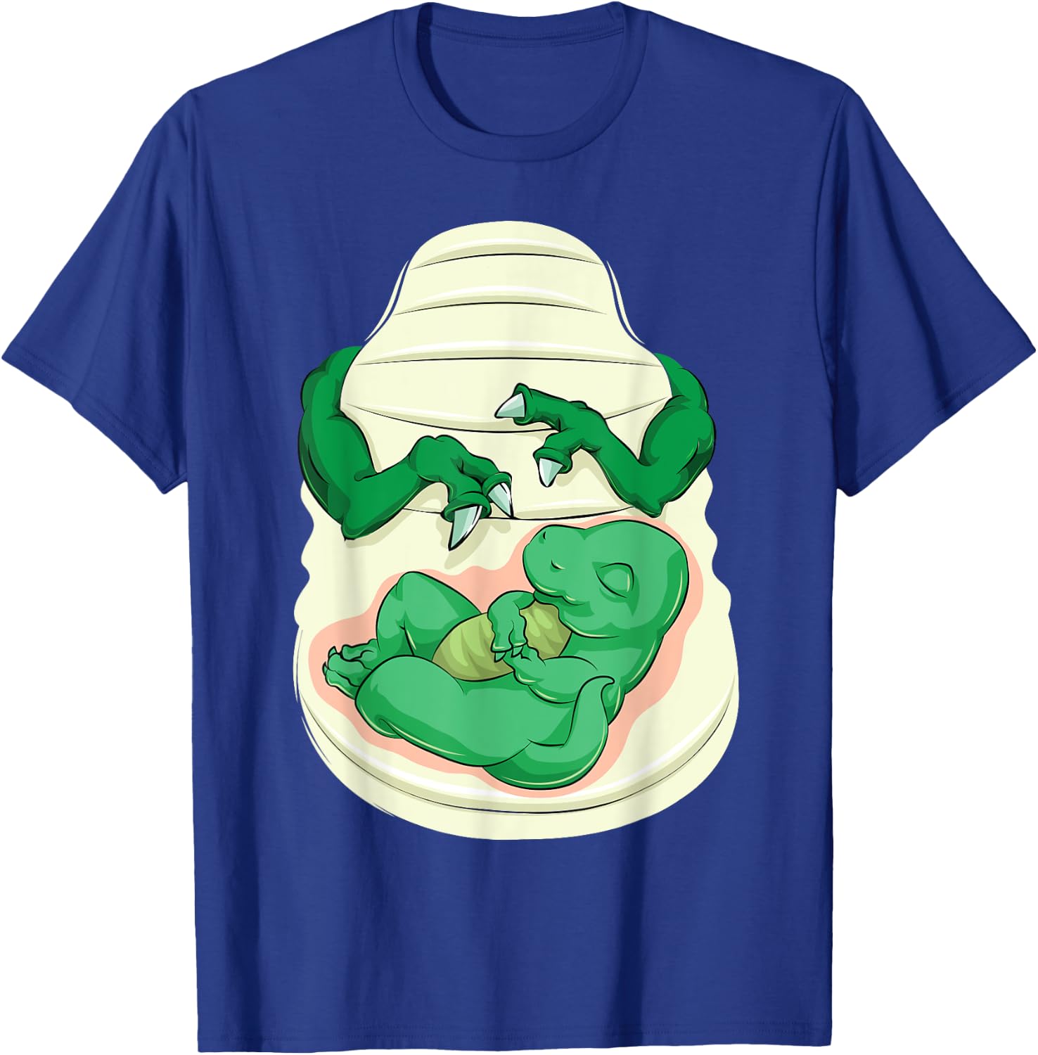Cool Pregnant Dinosaur Halloween Costume Funny Lazy DIY Gift T-Shirt - T-Shirt | Royal