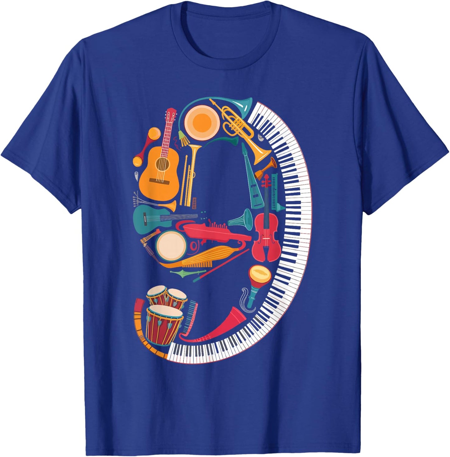 Musical Instruments Theme 9th Birthday Musician Music Player T-Shirt - T-Shirt | Royal