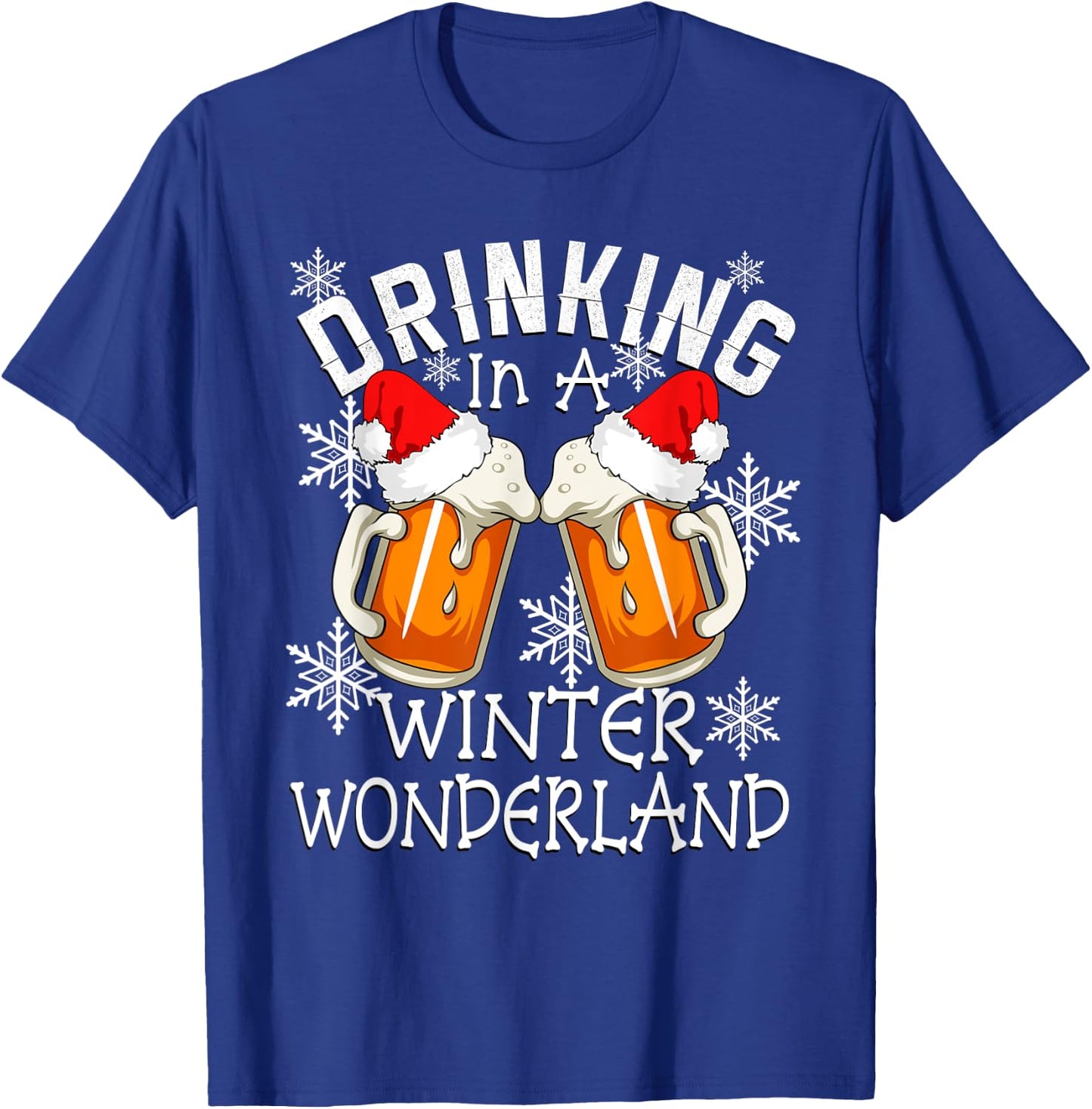 Drinking Christmas Shirt DRINKING IN A WINTER WONDERLAND T-Shirt - T-Shirt | Royal