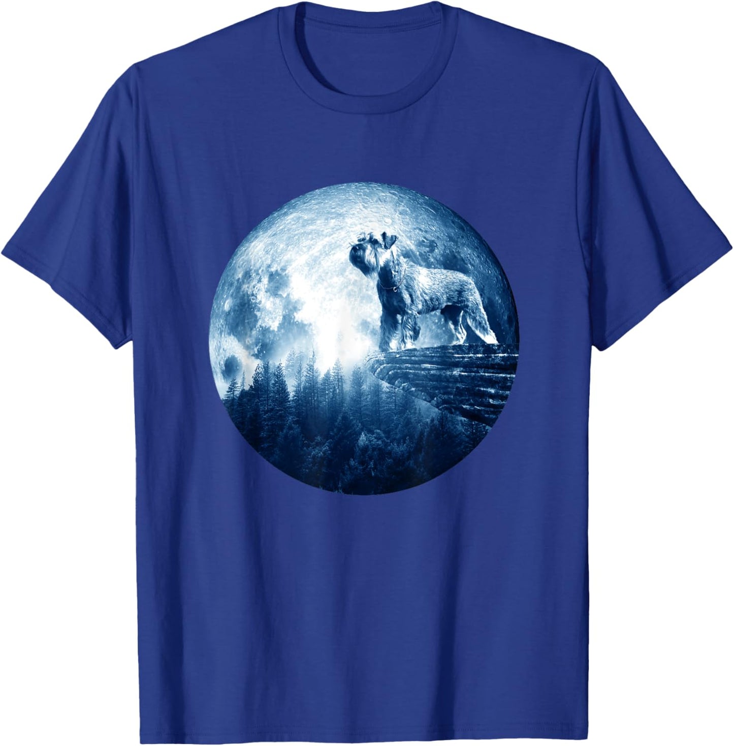 Standard Schnauzer Dog Moon Dog Mom Dad Women Men Dog Lovers T-Shirt - T-Shirt | Royal