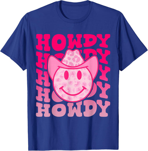 Pink Howdy Smile Face Rodeo Western Country Southern Cowgirl