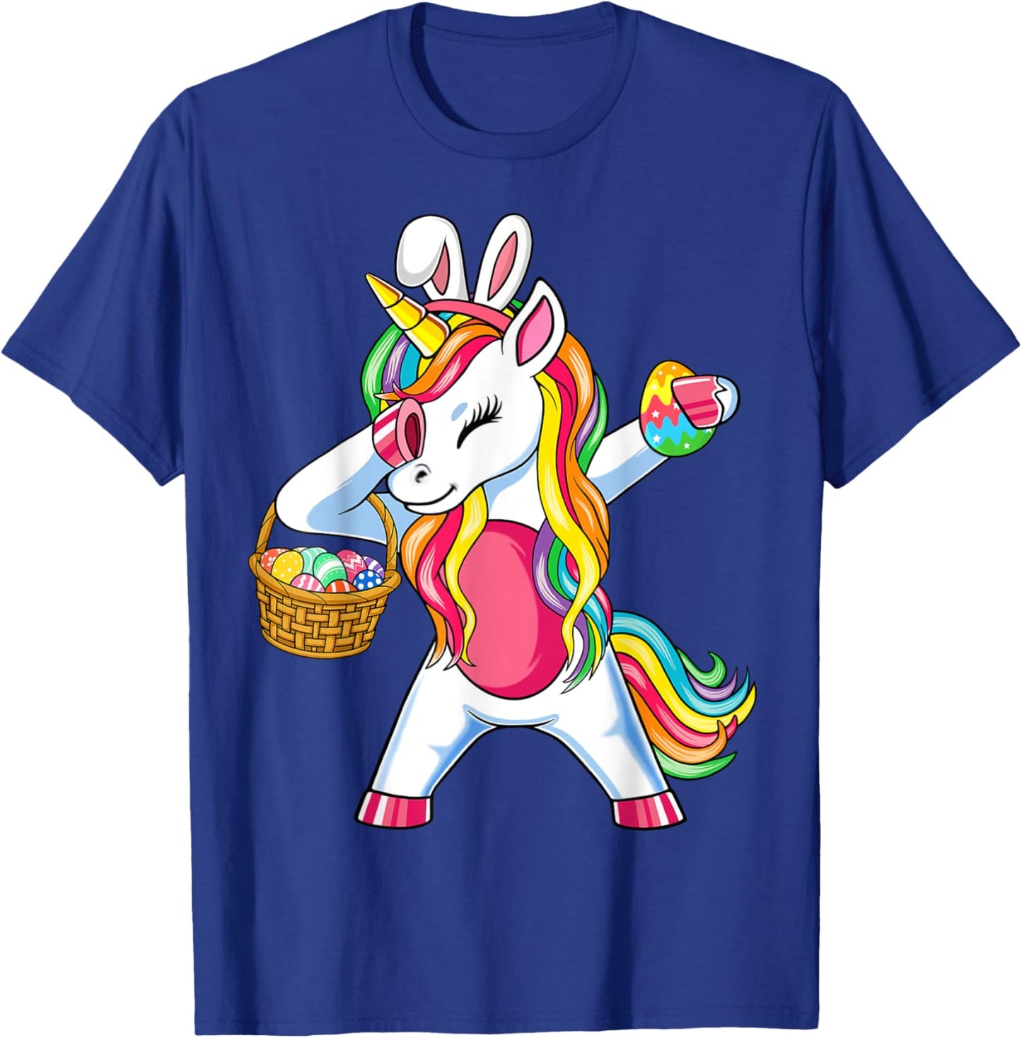 Easter Unicorn Shirt With Eggs Happy Easter Boys Girls Kids T-Shirt - T-Shirt | Royal